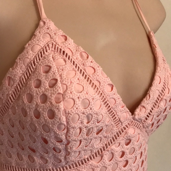 Abercrombie & Fitch Peach Crochet Dress XS Sz 0-00 - Picture 5 of 12